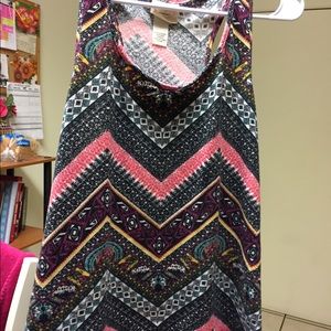 Multi color  razor bank tank top